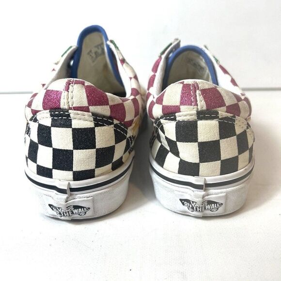 Vans Sneaker Skate Shoe Womens 6 Multicolor Glitter Plaid Canvas Men 4.5 Slip On - Picture 8 of 10